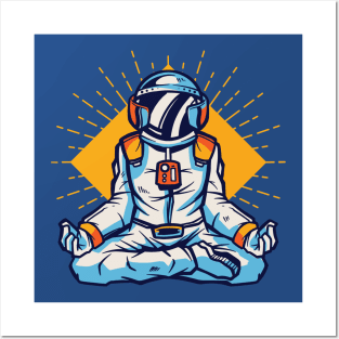 Meditating Astronaut Illustration // Outer Space, Inner Peace Posters and Art